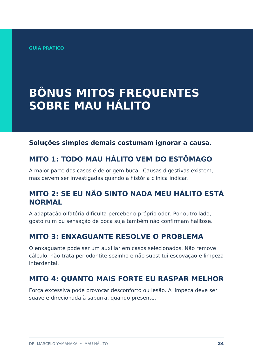 Página de mitos frequentes do e-book